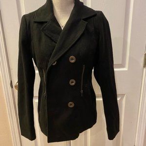 Black Pea Coat | Size M